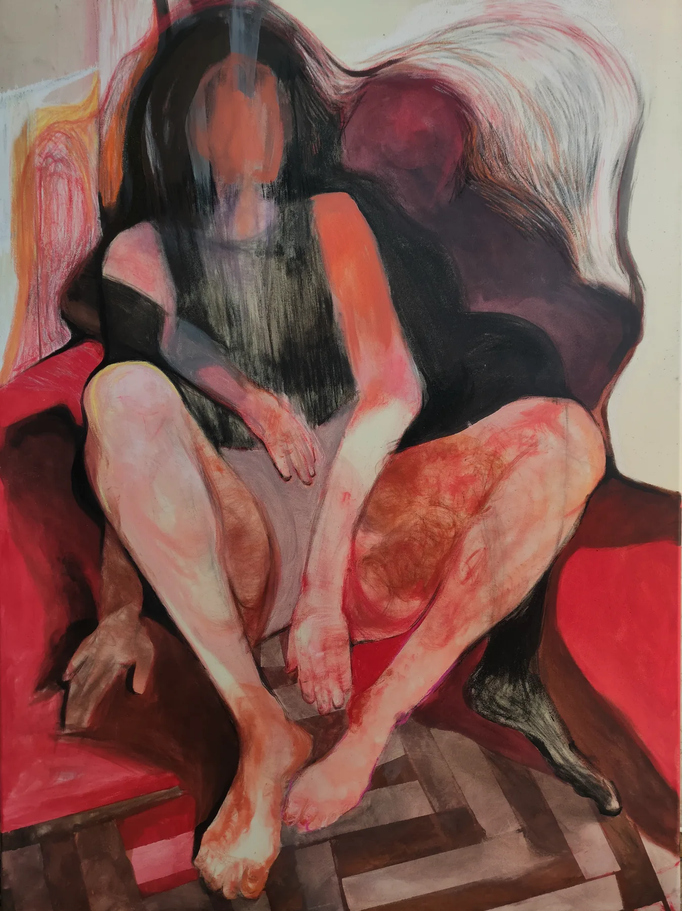 90 × 120 cm · akryl i pastele na płótnie · 2023