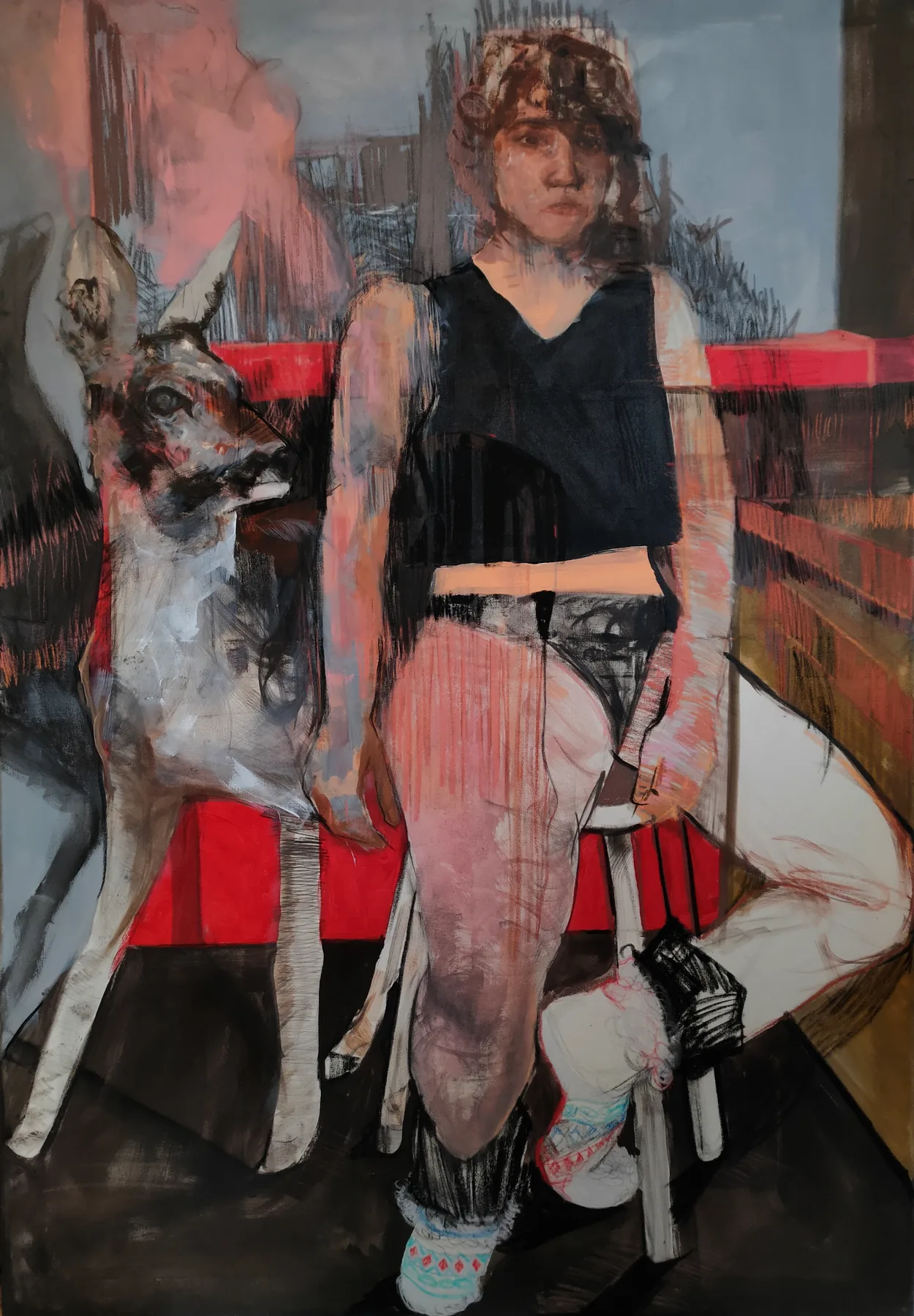 Brak kontroli · 90 × 130 cm · akryl na płótnie · 2023